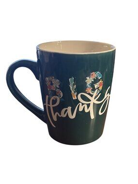 Starbucks Green Ceramic Thanks Mug 10oz Coffee Tea Cup Microwave Dishwasher Safe
